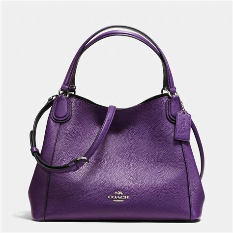 purple coach purses on clearance